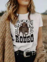 Wholesale Rodeo Cowboy print T-shirt