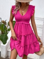 Wholesale Sexy V Neck Pleated Dress