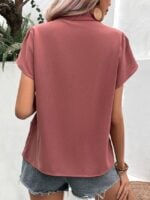 Wholesale Simple V Neck Short Sleeve Blouse