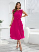 Wholesale Sleeveless Ruffle Pleated Dress