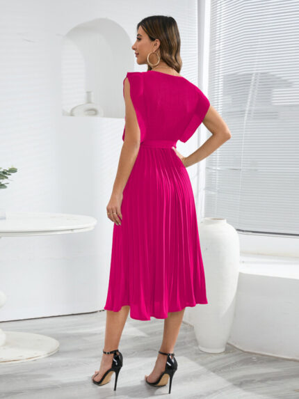 Wholesale Sleeveless Ruffle Pleated Dress