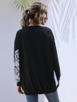 Wholesale Snake Print Panel Long Sleeve Sweatshirt