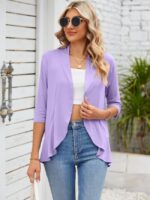 Wholesale Solid Color Casual Ruffle Thin Cardigan