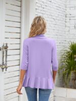 Wholesale Solid Color Casual Ruffle Thin Cardigan