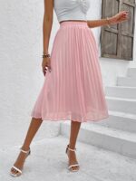 Wholesale Solid Color Chiffon Pleated Skirt