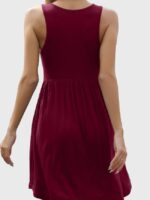 Wholesale Solid Color Crew Neck Sleeveless Dress