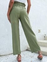 Wholesale Solid Color Cropped Straight Casual Pants