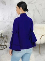 Wholesale Solid Color Fashion Ruffle Sleeve Shirt