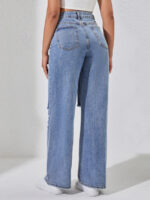 Wholesale Street Ripped Wide Leg Jeans