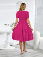 Wholesale V Neck Puff Sleeve Dress