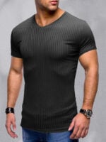 Wholesale V Neck Slim Fit Short Sleeve T-shirt