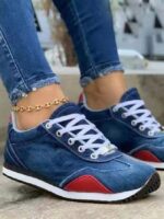 Wholesale Vintage Distressed Lace-up Sneakers