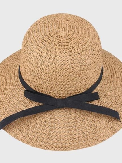 wholesale bowknot decor sun protection straw hat