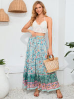 Wholesale Bohemian Print Elastic Waist Skirt