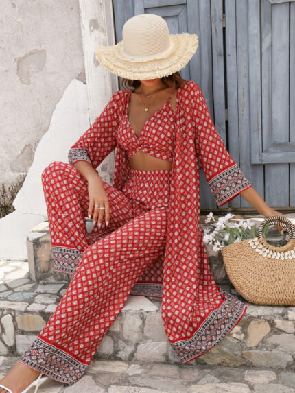 Wholesale Boho Print Three-Piece Set