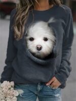 Wholesale Dog Print Long Sleeve Sweatshirt