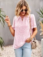 Wholesale Floral V-neck Ruffle Blouse