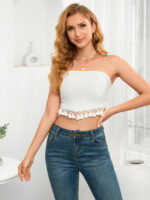 Wholesale Fringed Hem Bandeau Top