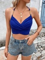 Wholesale Halter Neck Strap Chain Stitching Sexy Vest