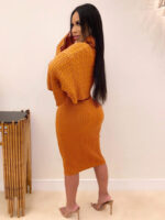 Wholesale High Neck Knitted Two Piece Dress