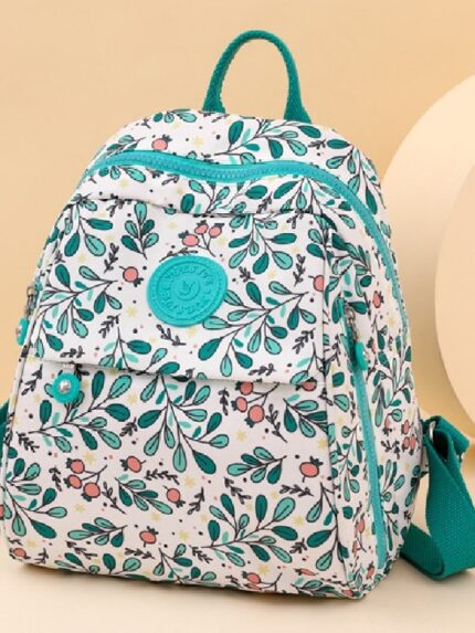 Wholesale Leaf Print Oxford Canvas Backpack