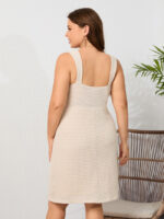 Wholesale Plus Sexy Backless Square Neck Slip Dress