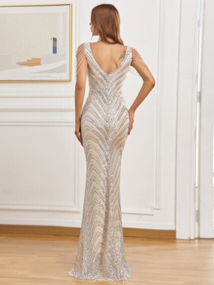 Wholesale Sequined Beaded Mermaid Formal Dress