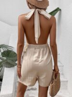 Wholesale Sexy Cross Tie Open Back Jumpsuit