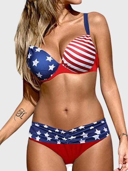 Wholesale Sexy Flag Print Bikini Swimsuit