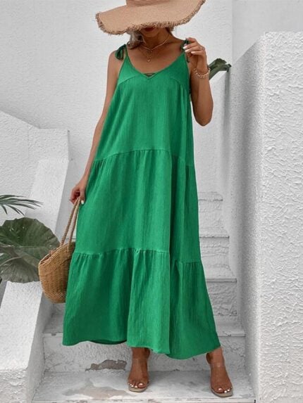 Wholesale Solid Color Sling Loose Dress