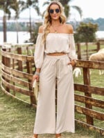 Wholesale Solid Color Tube Top Two Piece Set