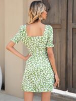 Wholesale Square Neck Floral Mini Dress