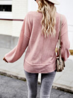 Wholesale V Neck Pocket Long Sleeve Knit Top