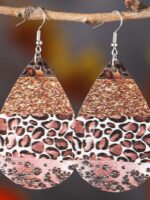 Wholesale Vintage Leopard Print Leather Earrings