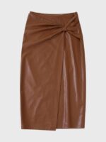 Wholesale Brown Knot High Waist Skirt