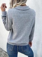 Wholesale Button Panel Long Sleeve Casual Sweatshirt