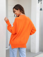 Wholesale Casual Solid Color Crew Neck Sweater