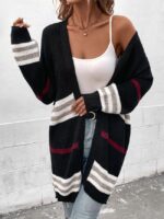 Wholesale Color Block Casual Knit Cardigan