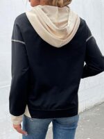 Wholesale Color Block Casual Long Sleeve Hoodie