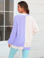 Wholesale Color Block Knitted Cardigan