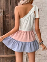 Wholesale Color Block Sleeveless Mini Dress