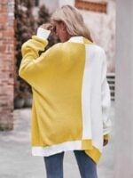 Wholesale Contrast Loose Knit Cardigan