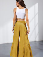 Wholesale Elastic Waist Pleated Wide-Leg Pants