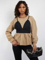 Wholesale Fashion Fake Two-Piece Long Sleeve Shirt