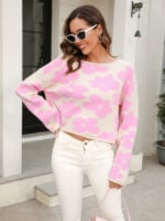 Wholesale Floral Crew Neck Sweater