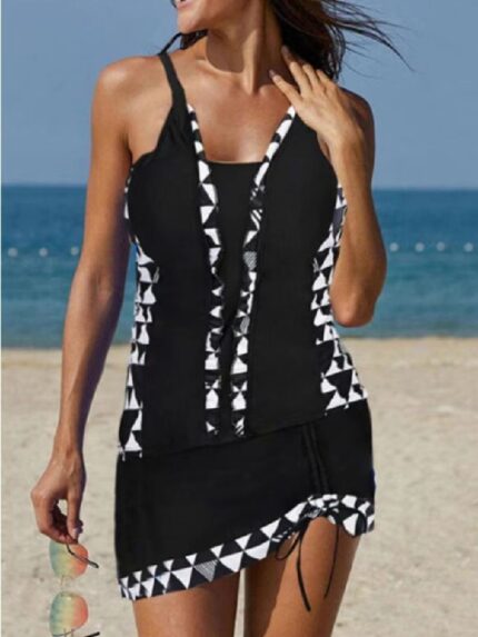 Wholesale Geometric Print Swimsuit Set