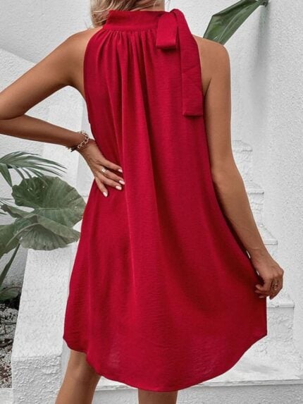 Wholesale High Neck Halterneck Loose Dress