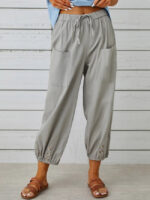 Wholesale High Waist Button Cropped Pants