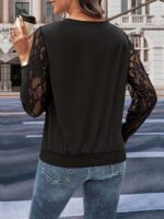 Wholesale Lace Long Sleeve Round Neck Top