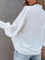 Wholesale Lapel Button Balloon Sleeve Shirt